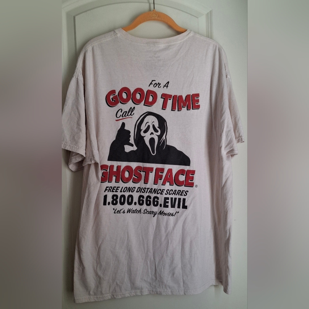 Ghost Face Graphic Men's T-Shirt - White